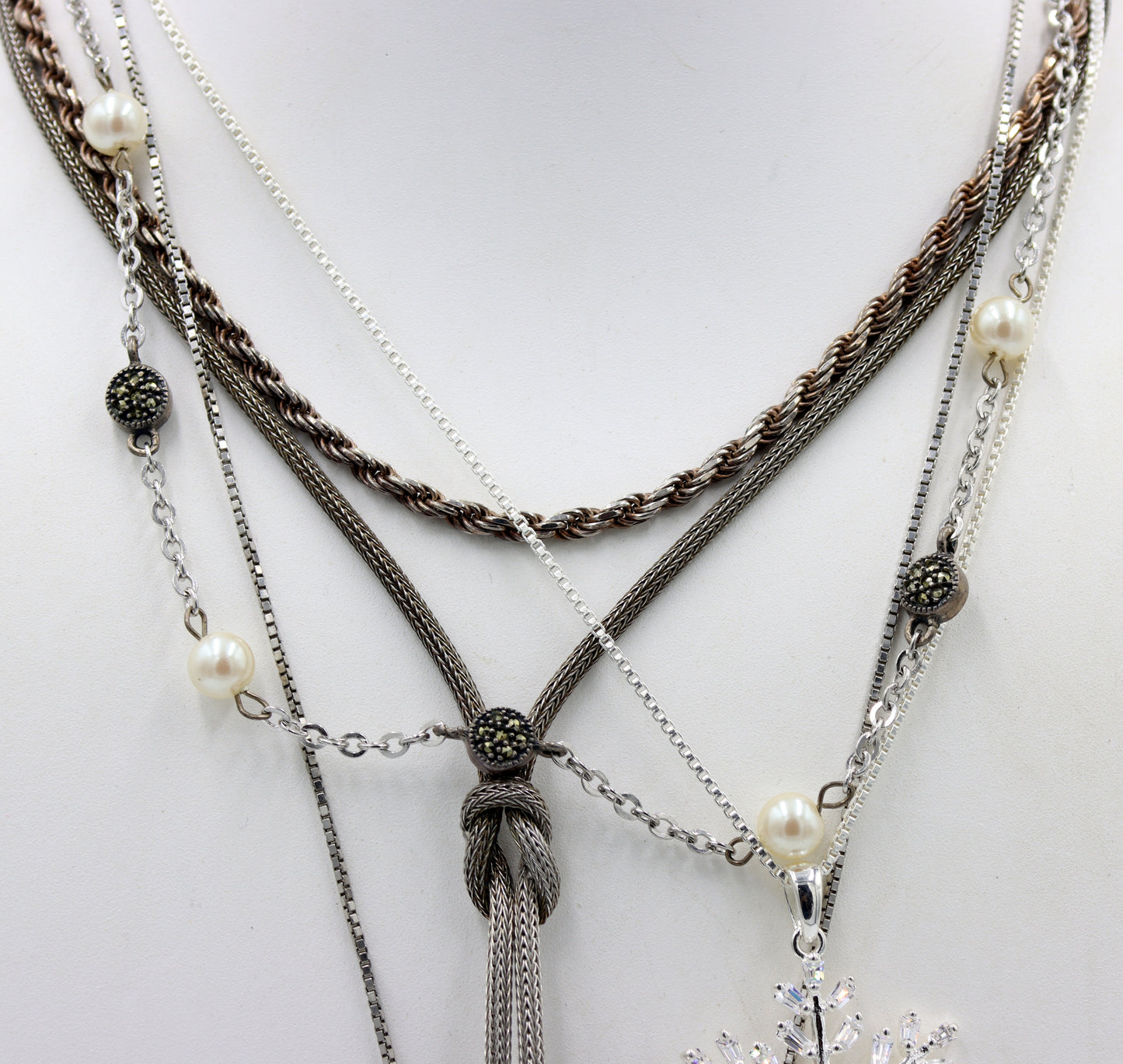 Group lot of 5 Vintage 925 sterling silver necklaces