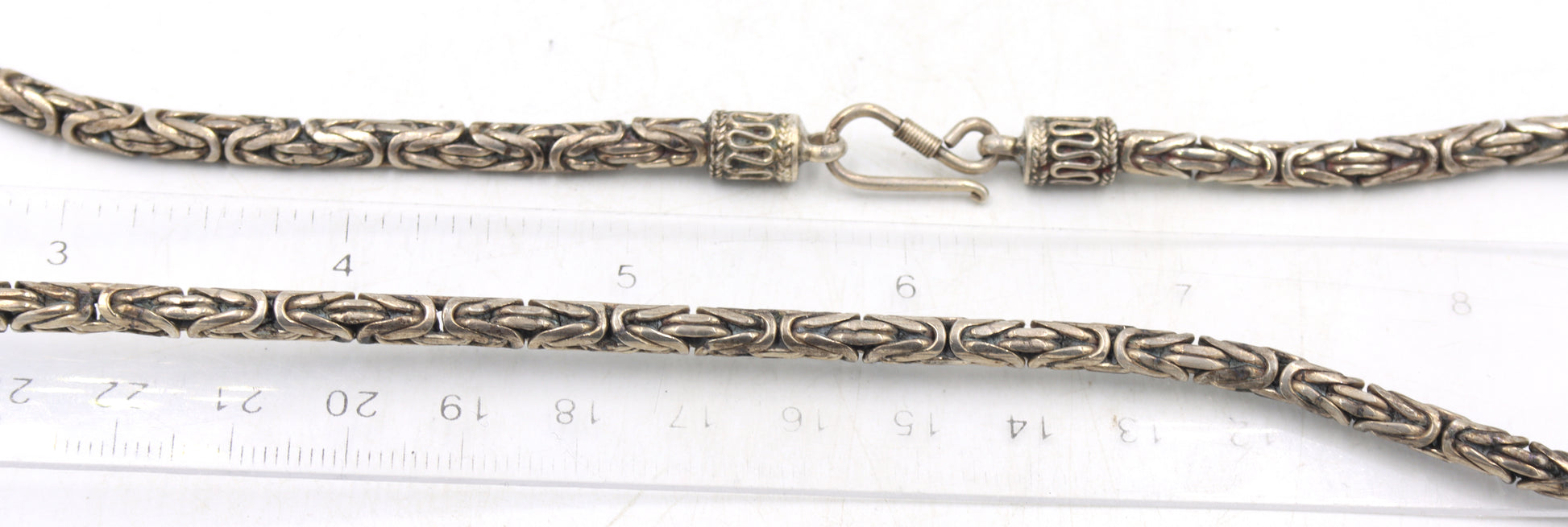 Vintage 925 sterling silver byzantine chain necklace