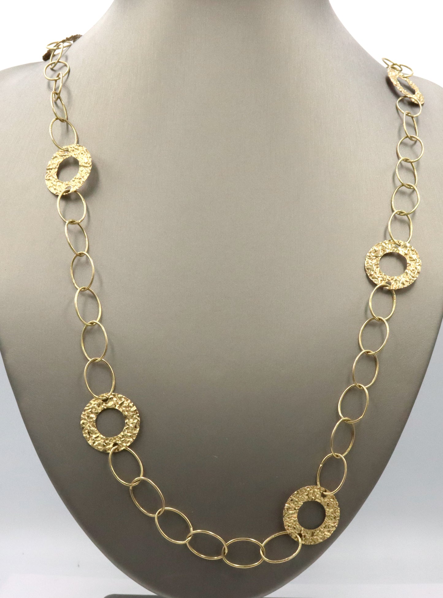 Italian 14kt Yellow gold circle link chain necklace