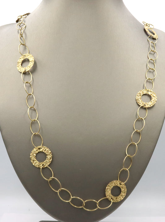 Italian 14kt Yellow gold circle link chain necklace