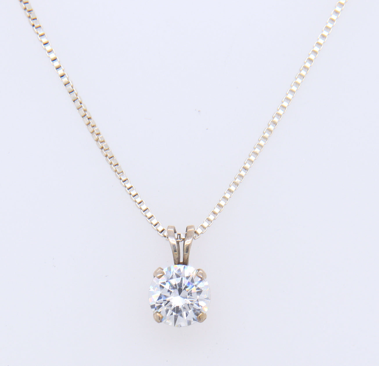 Sterling Silver Cubic Zirconia Pendant on Chain