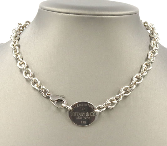 Tiffany & Co return to Tiffany oval tag necklace