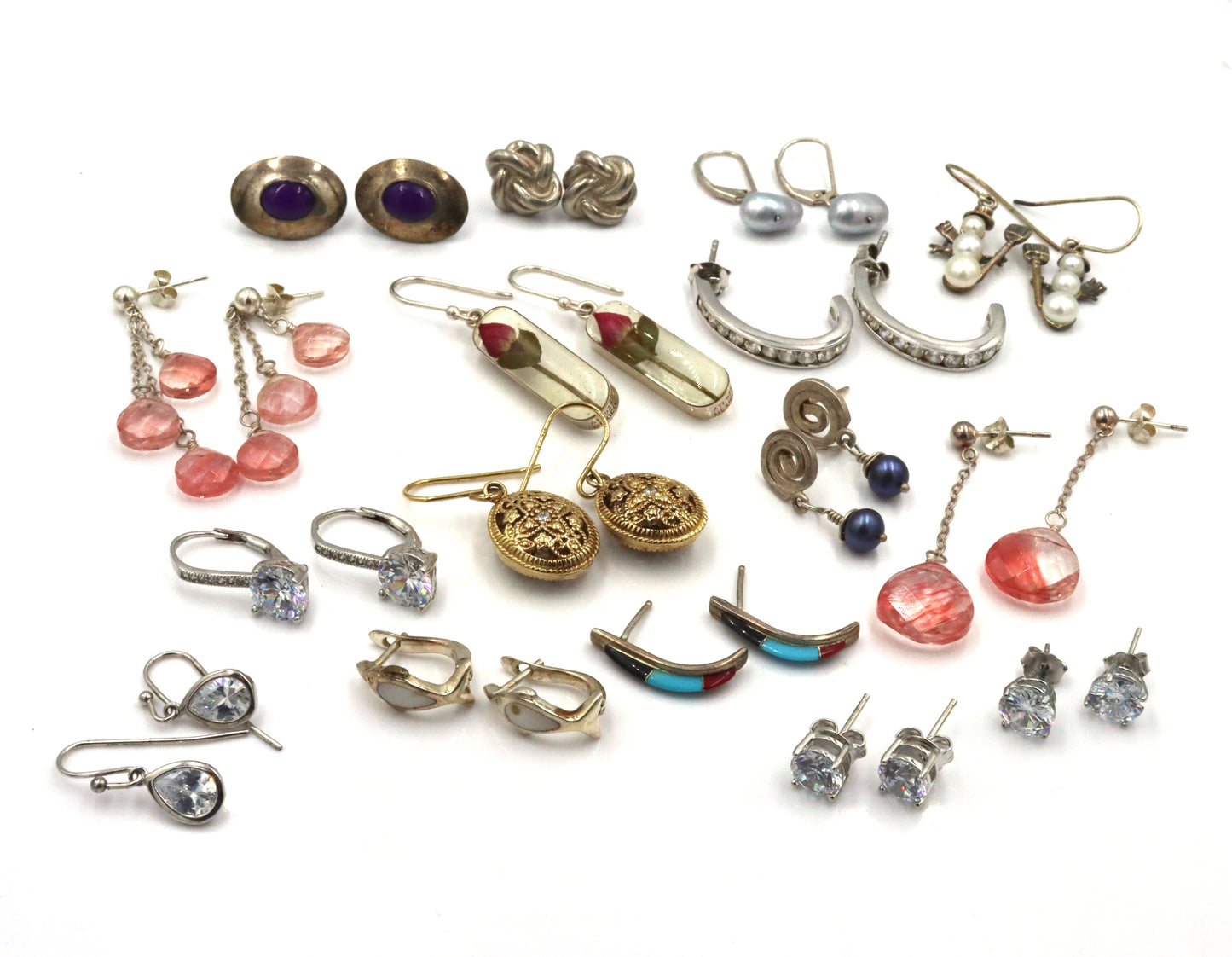Group lot of Vintage 925 sterling silver earrings
