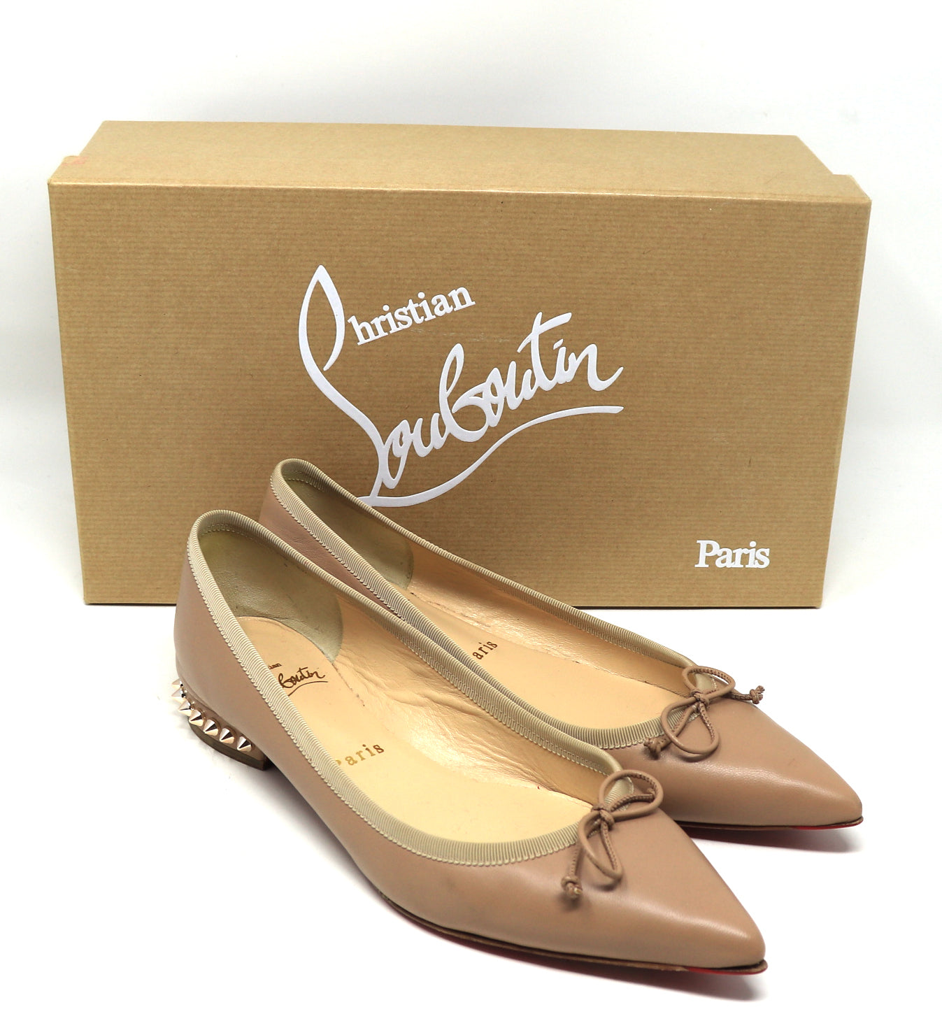 Christian louboutin hall flat nappa version nude