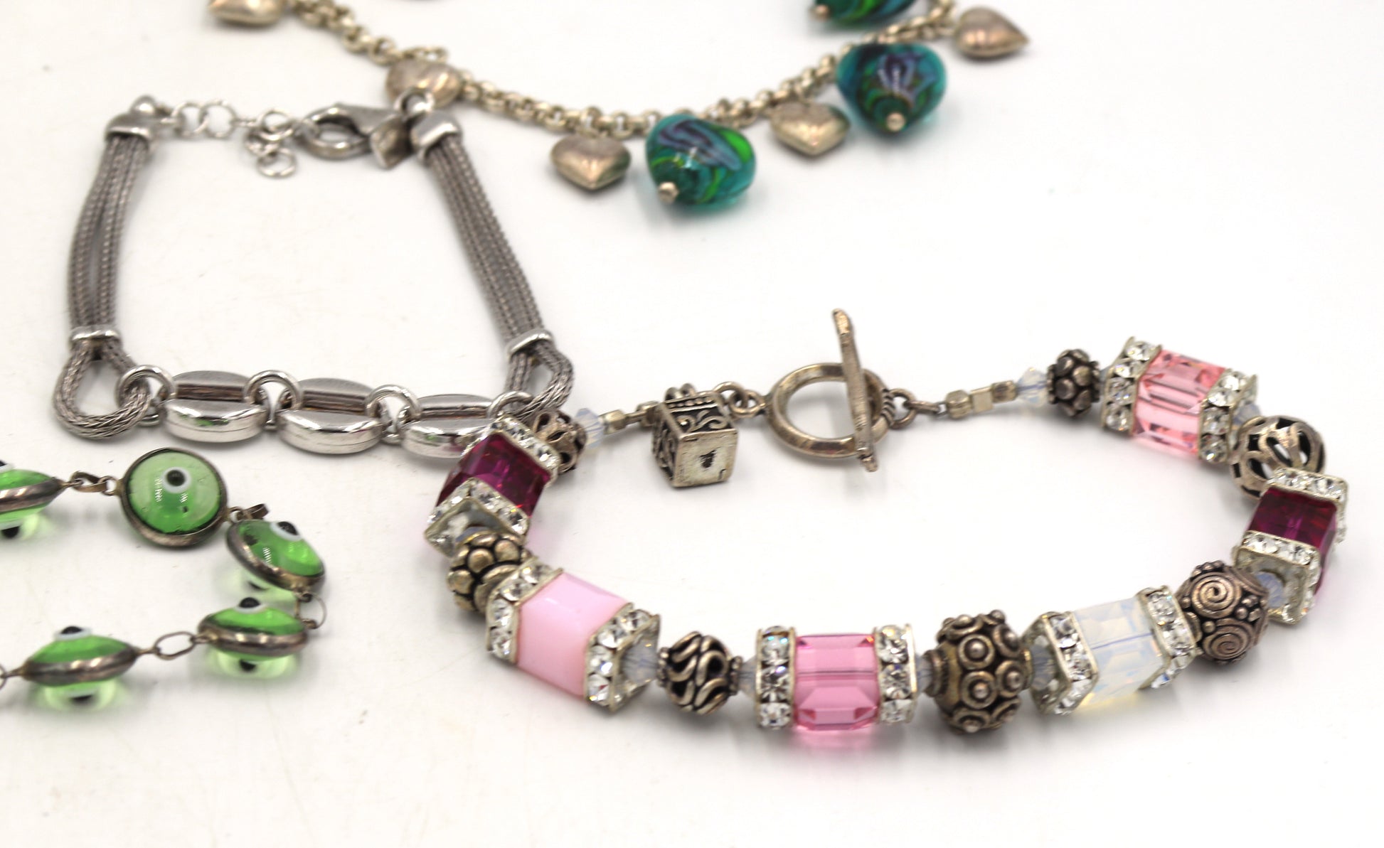 Group lot of 8 Vintage 925 sterling silver bracelets