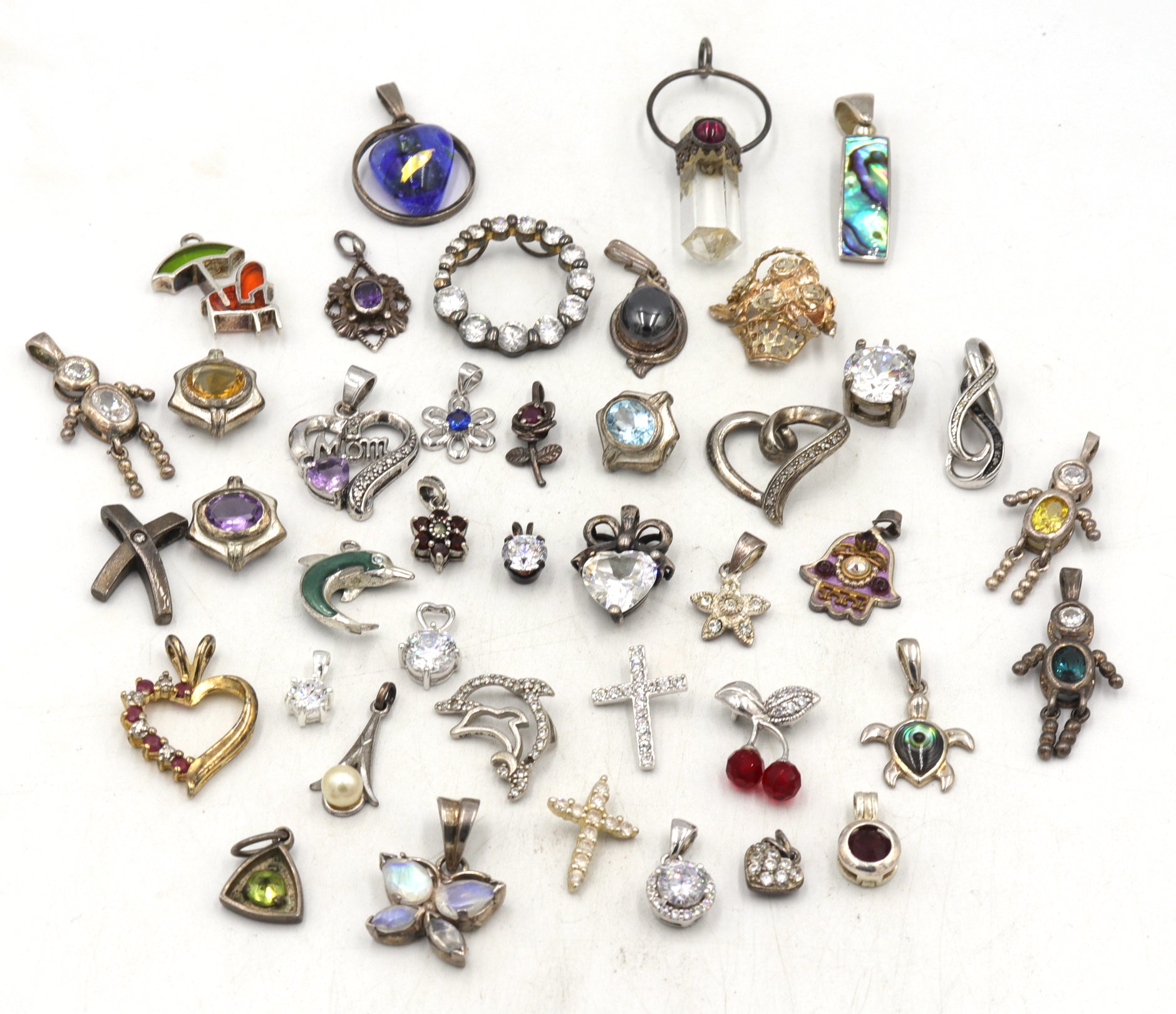 Group lot of Vintage 925 sterling silver pendants
