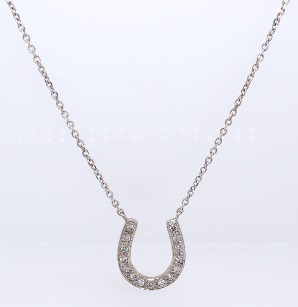 Amazing White Gold Diamond Horseshoe Necklace