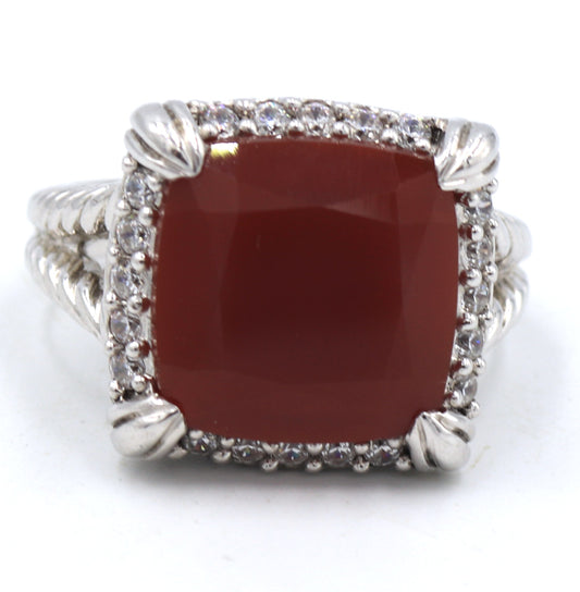 Judith Ripka Carnelian Ring in 925 sterling silver