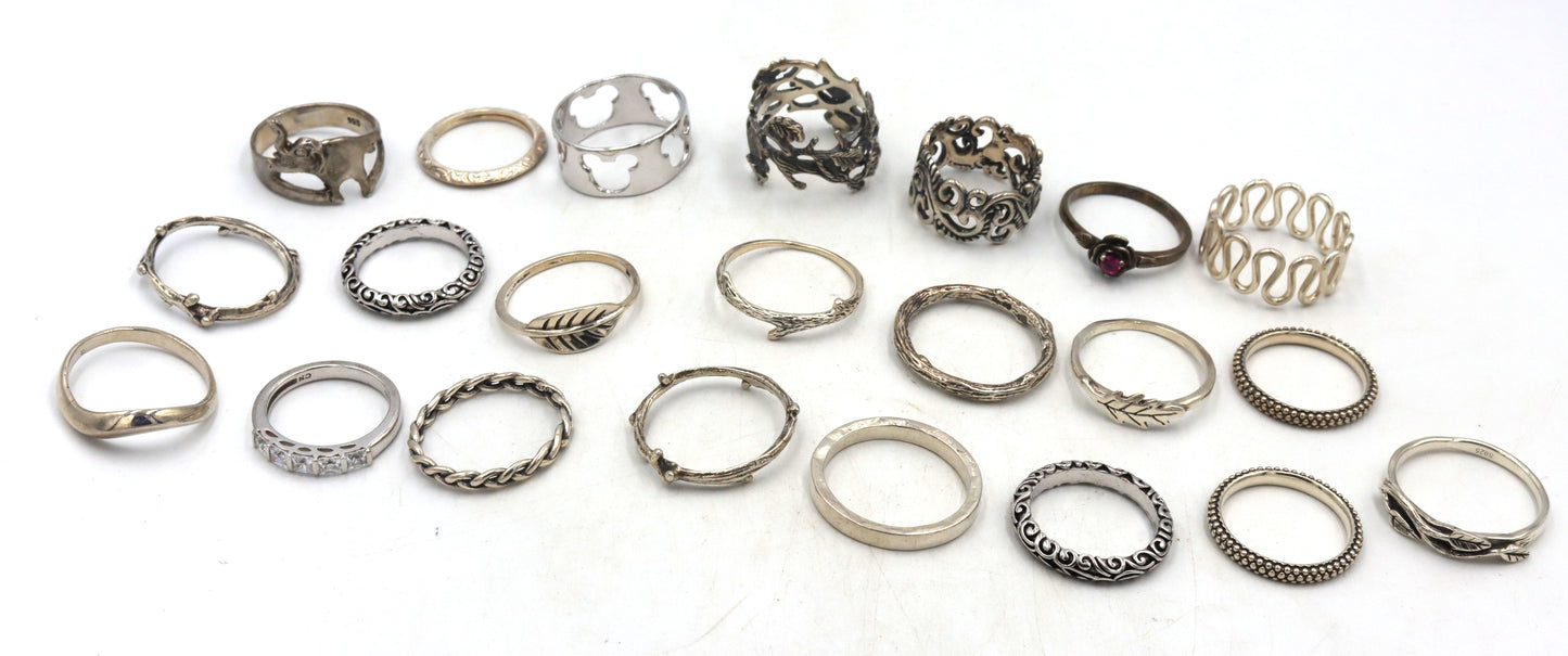 Group lot of Vintage 925 sterling silver rings