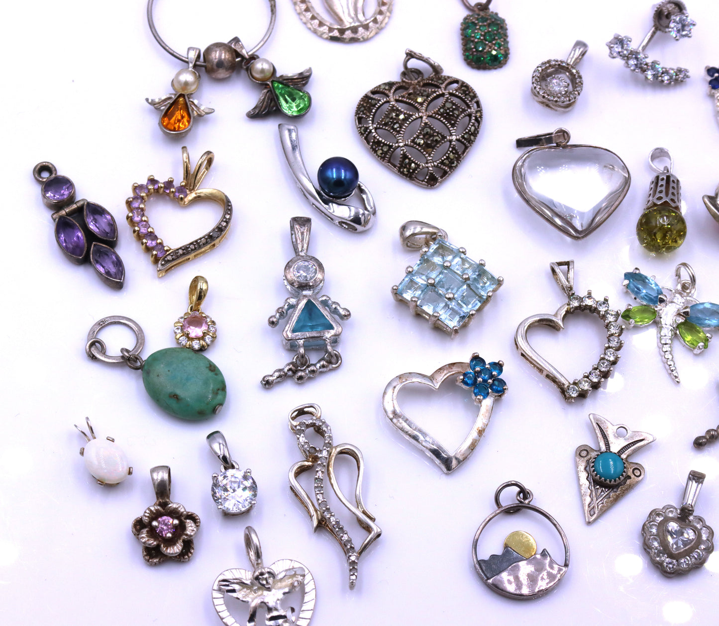 Group lot of Vintage 925 sterling silver pendants
