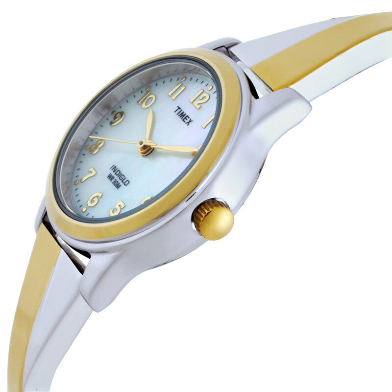Timex Main Street Womens Two Tone Stainless Steel Quartz Watch White Dial