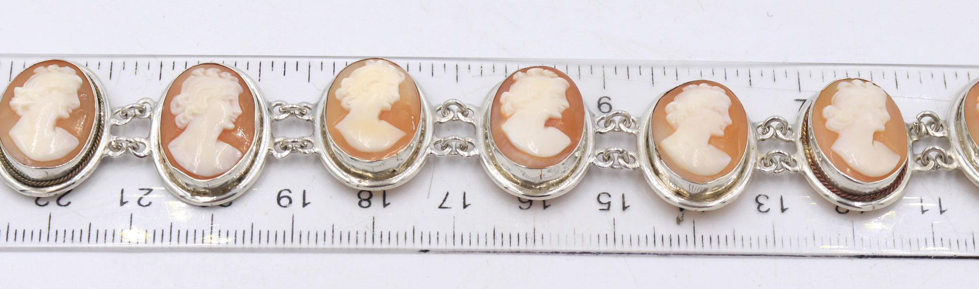 925 Sterling silver Cameo link bracelet