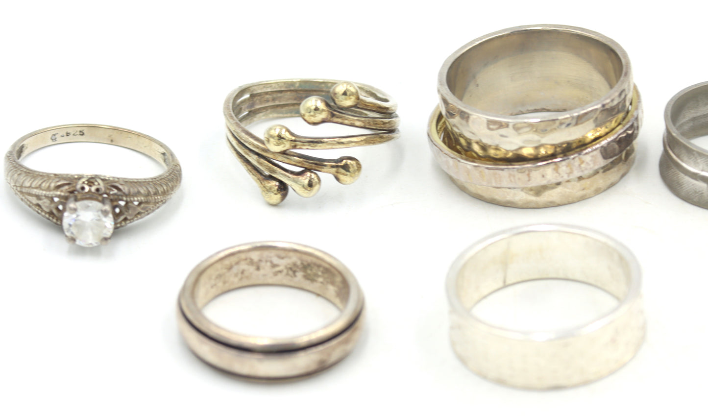 Group lot of Vintage 925 sterling silver rings