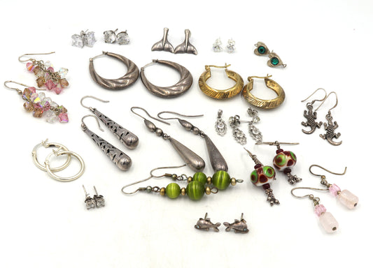 Group lot of Vintage 925 sterling silver earrings