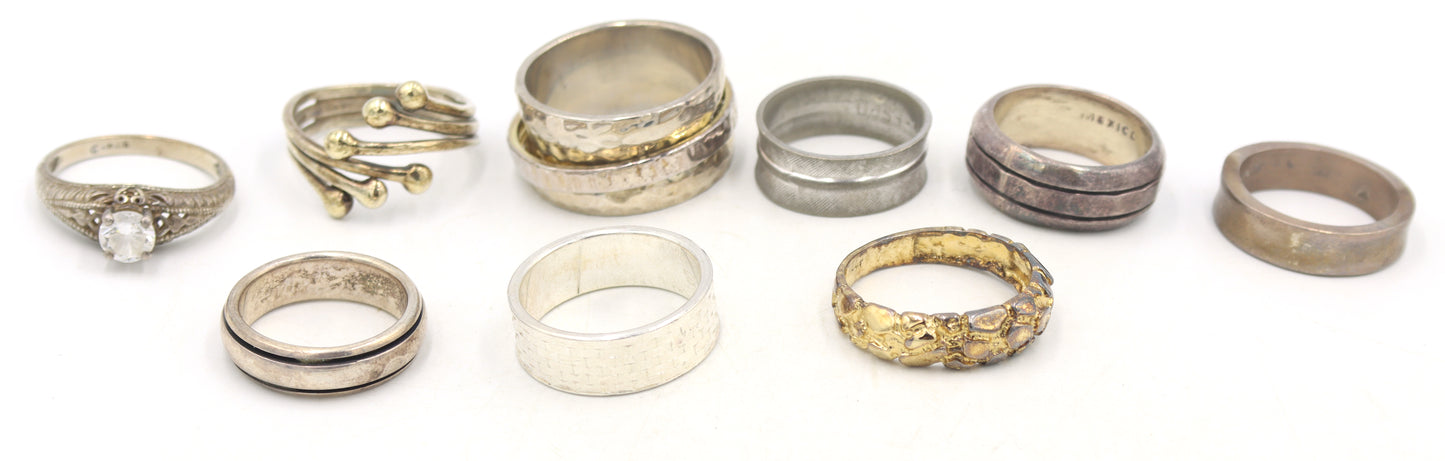 Group lot of Vintage 925 sterling silver rings
