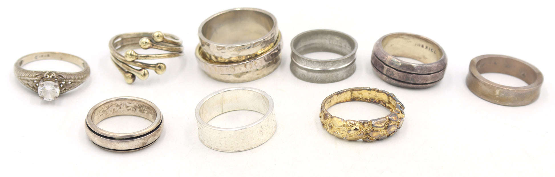 Group lot of Vintage 925 sterling silver rings