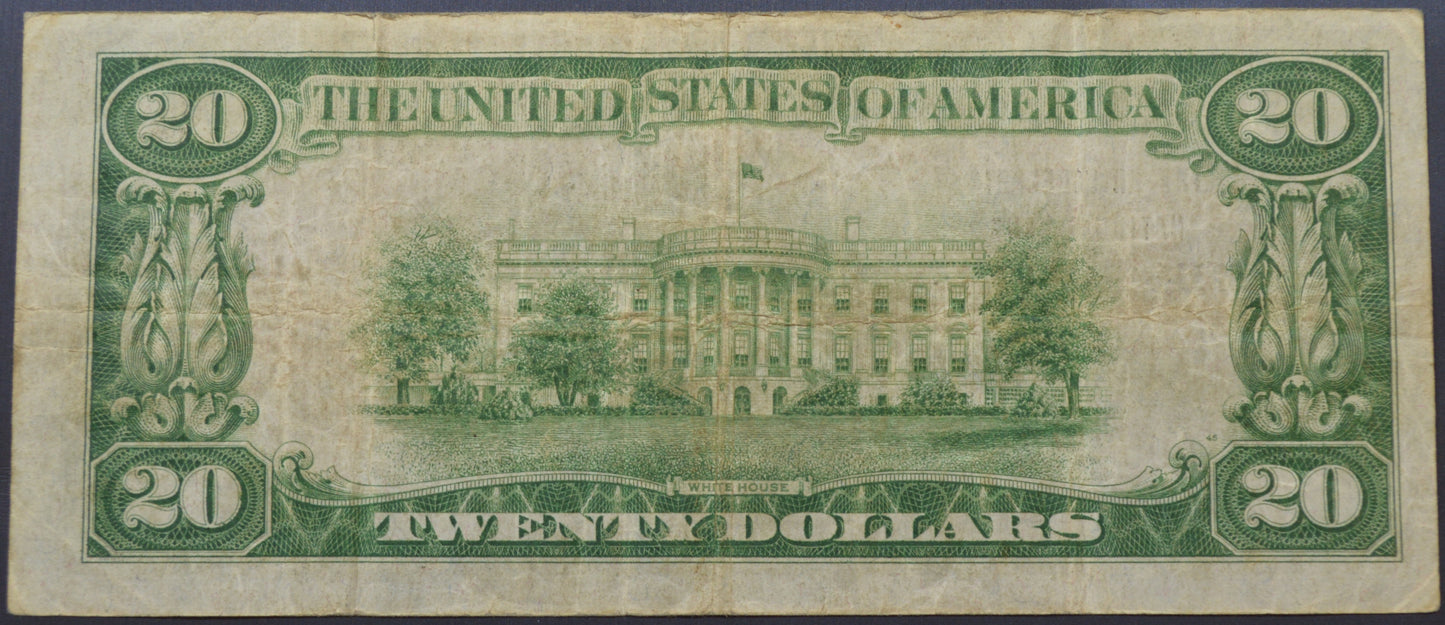 1929 $20 The Philadelphia National Bank, Philadelphia, PA National Currency Note Charter #539 Fr. 18