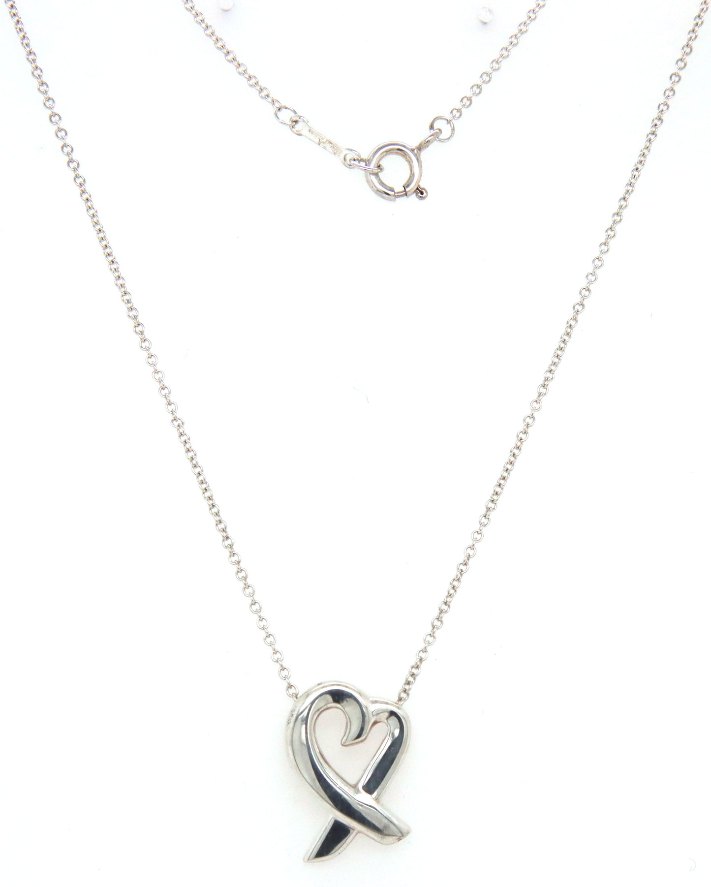 Tiffany & co Paloma Picasso loving heart pendant on chain
