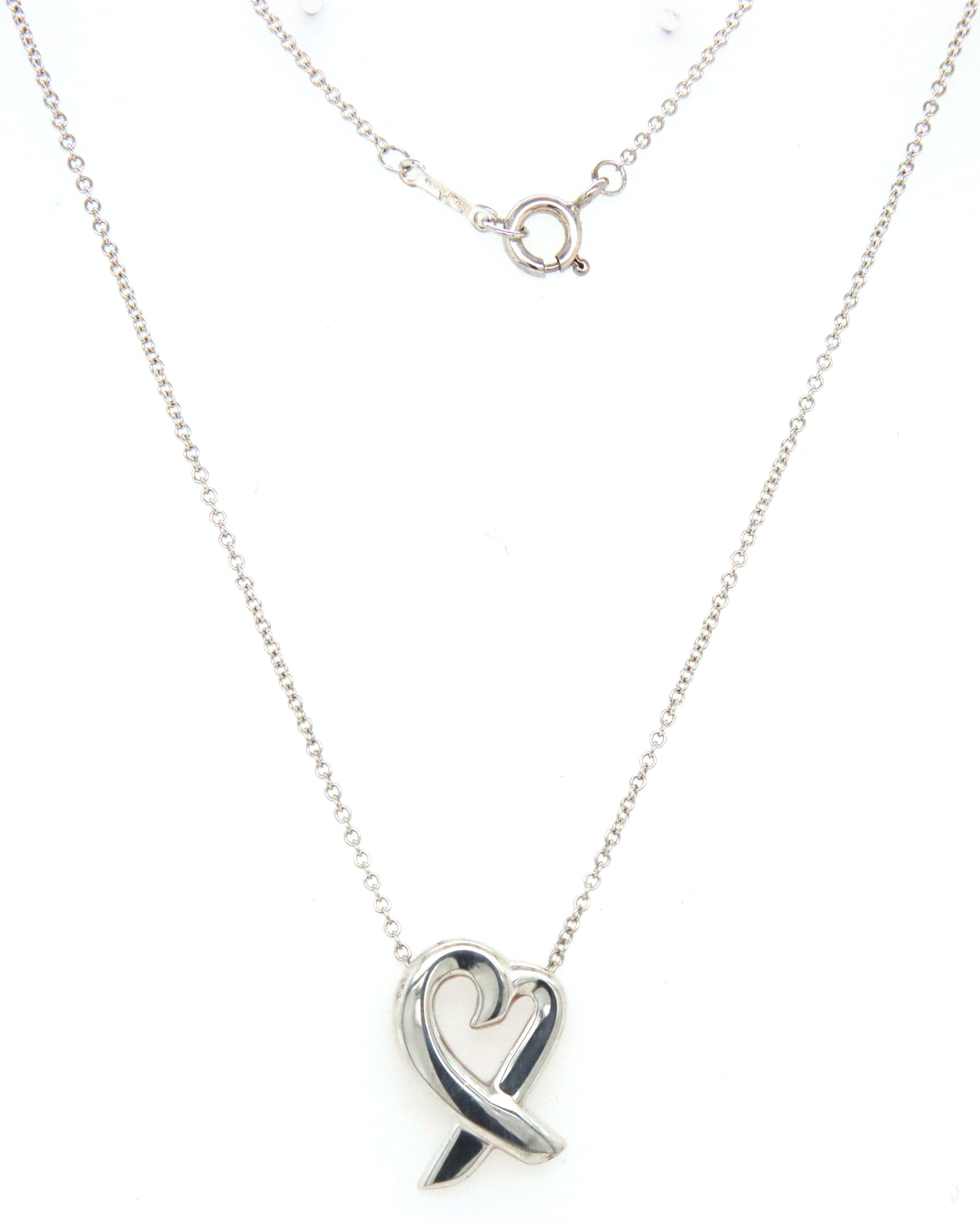 Tiffany & co Paloma Picasso loving heart pendant on chain