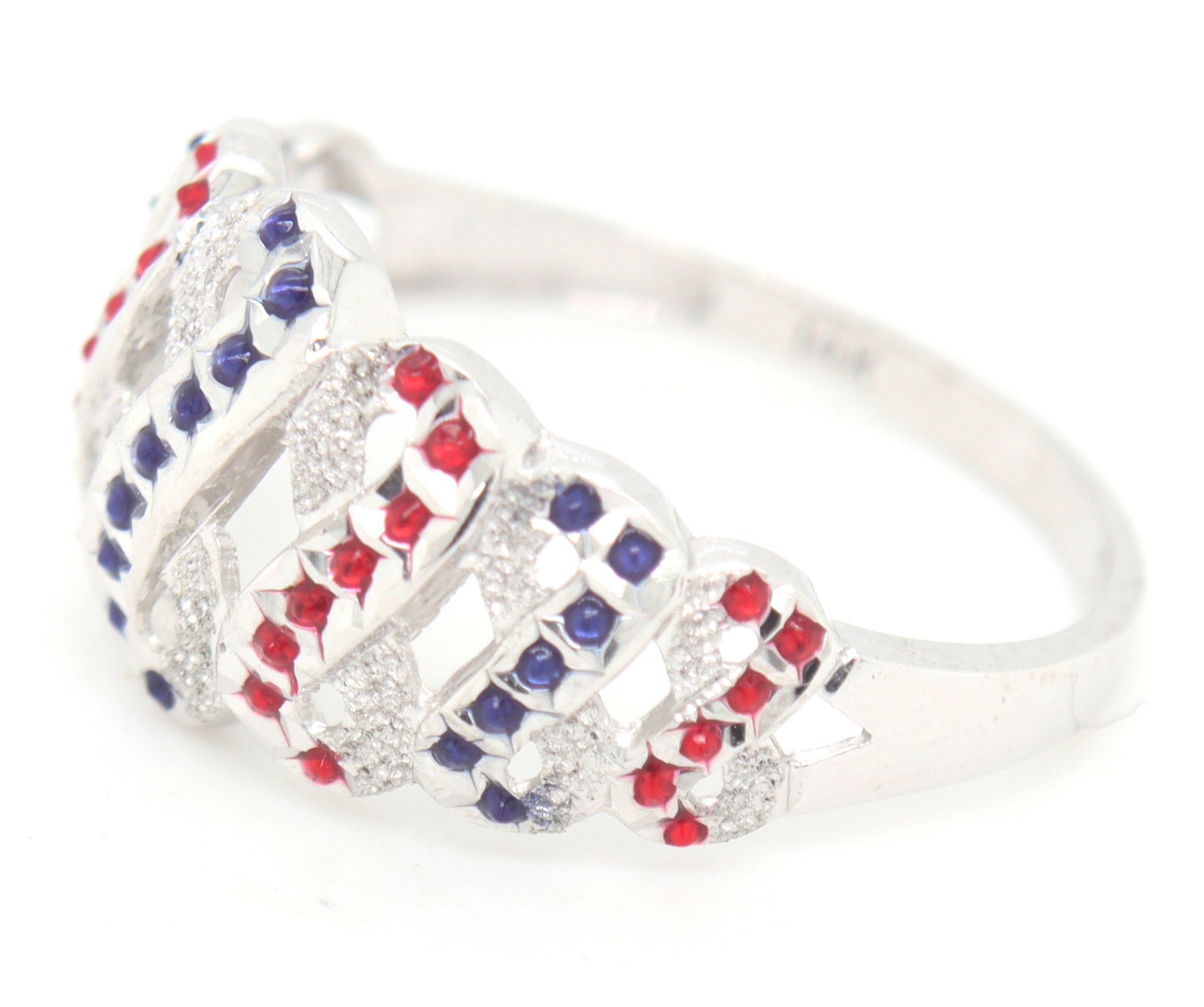 14kt White gold Enamel ring