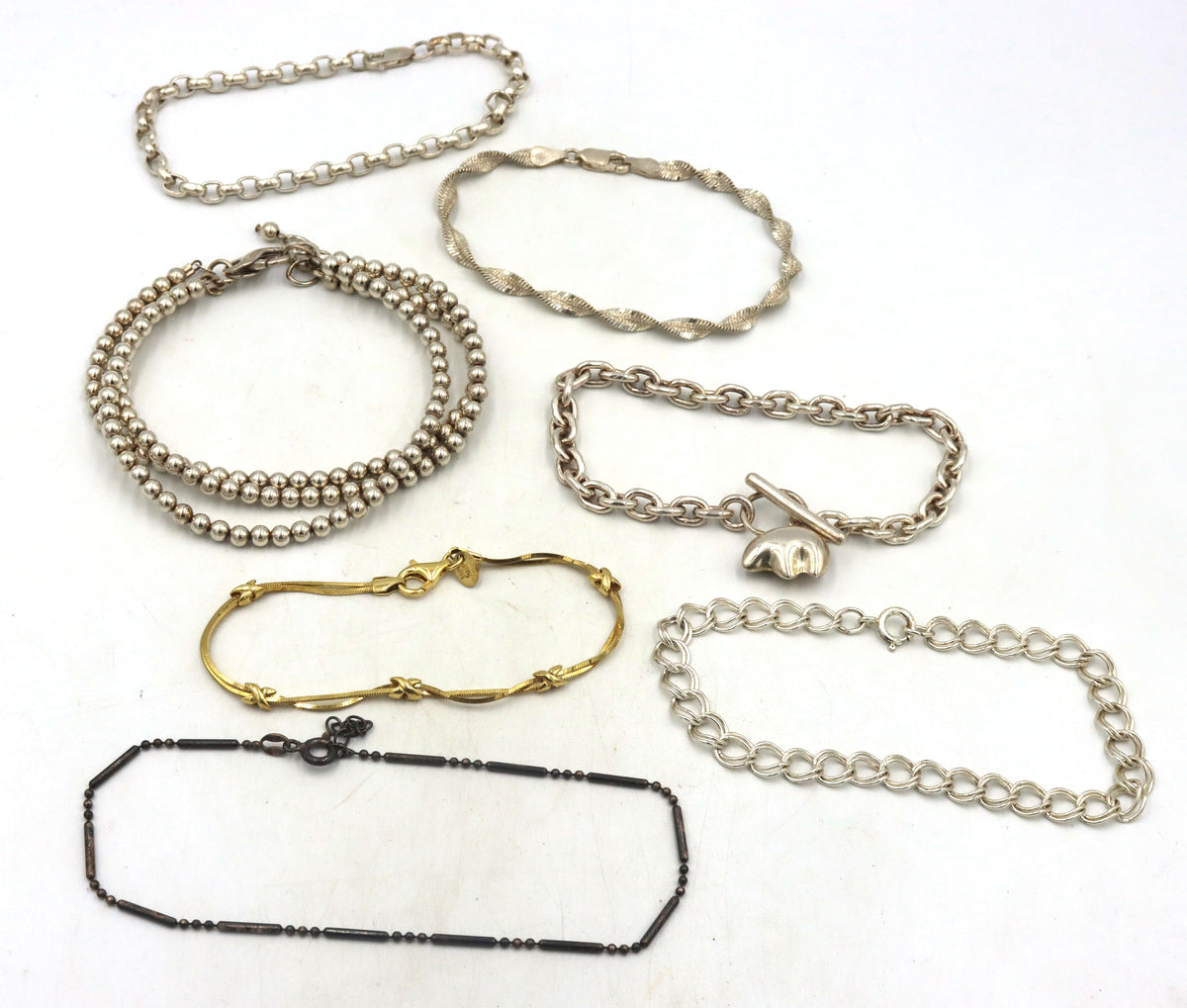 Group lot of 7 Vintage 925 sterling silver bracelets