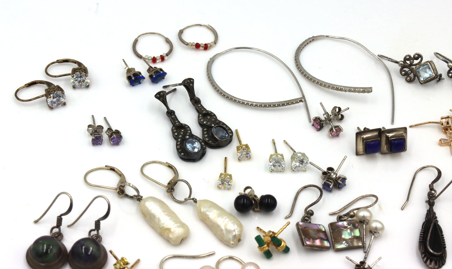 Group lot of vintage 925 sterling silver earrings