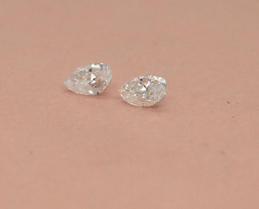 Pair of 0.20ctw pear shaped diamond loose stone