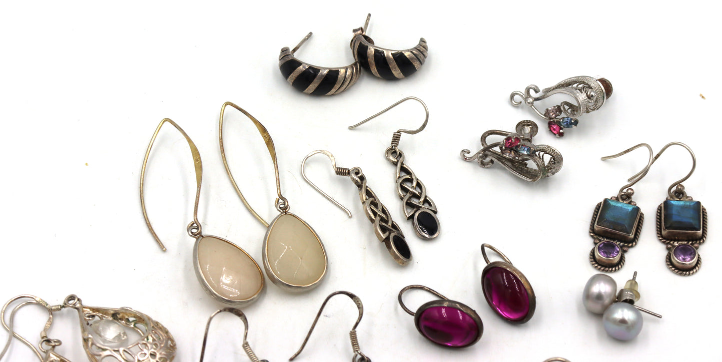 Group lot of Vintage 925 sterling silver earrings