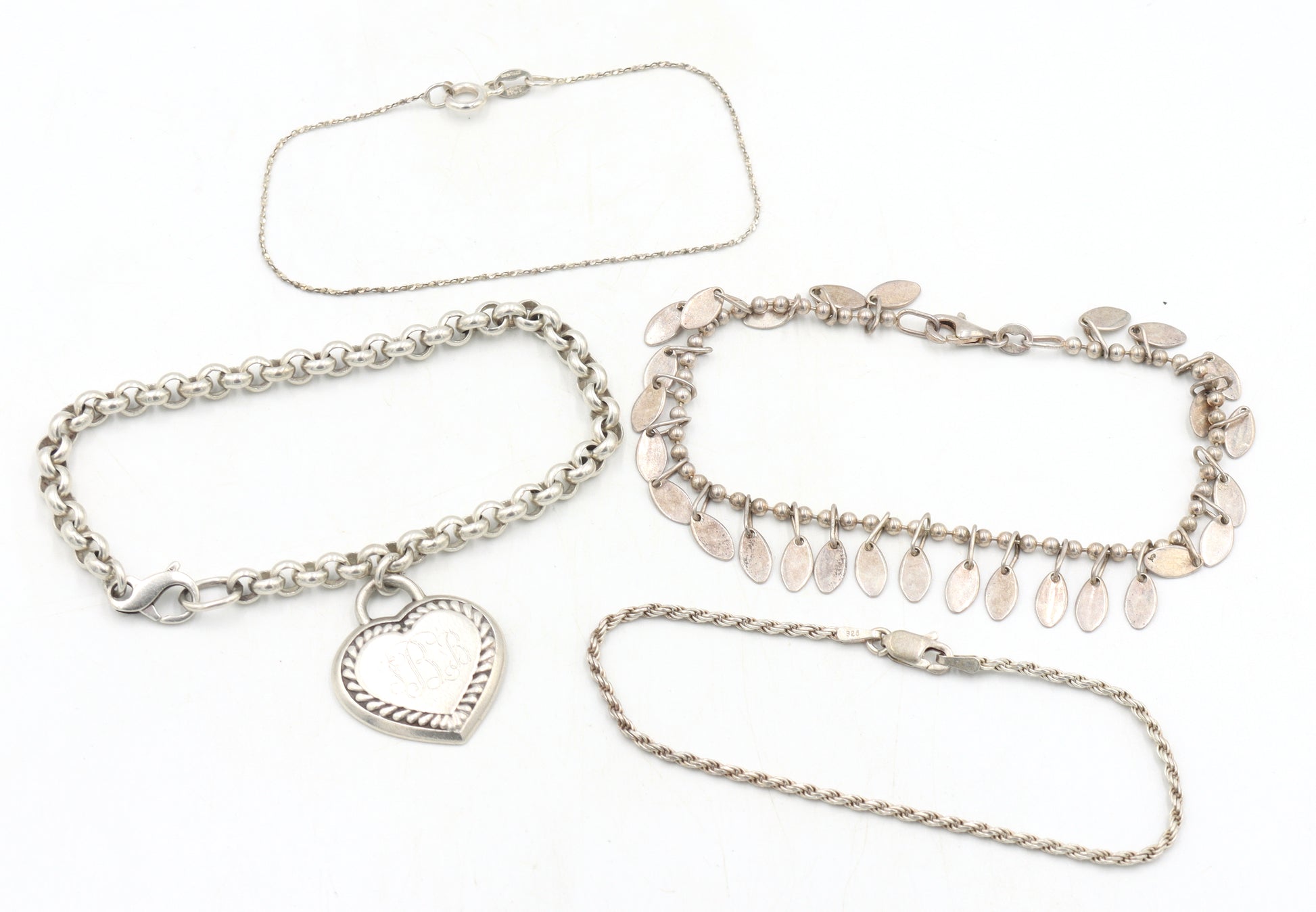 Group lot of 4 Vintage 925 sterling silver necklaces