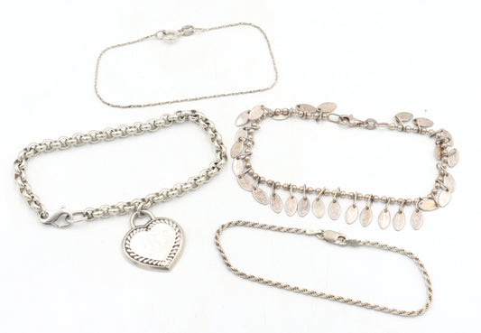 Group lot of 4 Vintage 925 sterling silver necklaces