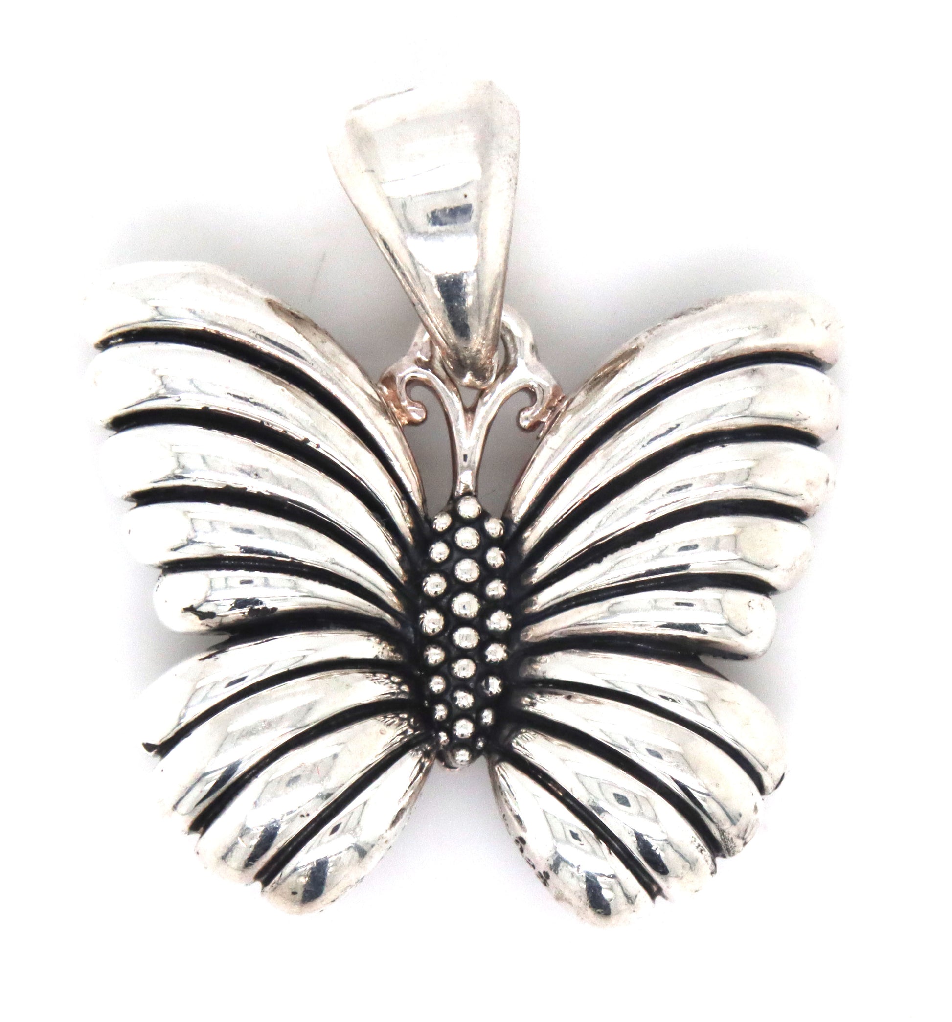 925 Sterling silver Lagos Caviar butterfly pendant
