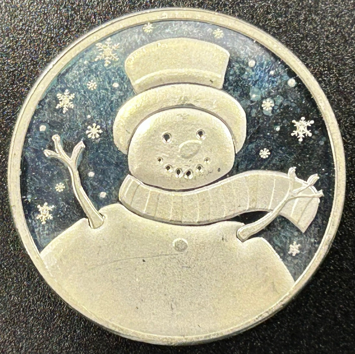 2022 Happy Holidays Snowman .999 Fine Silver Round