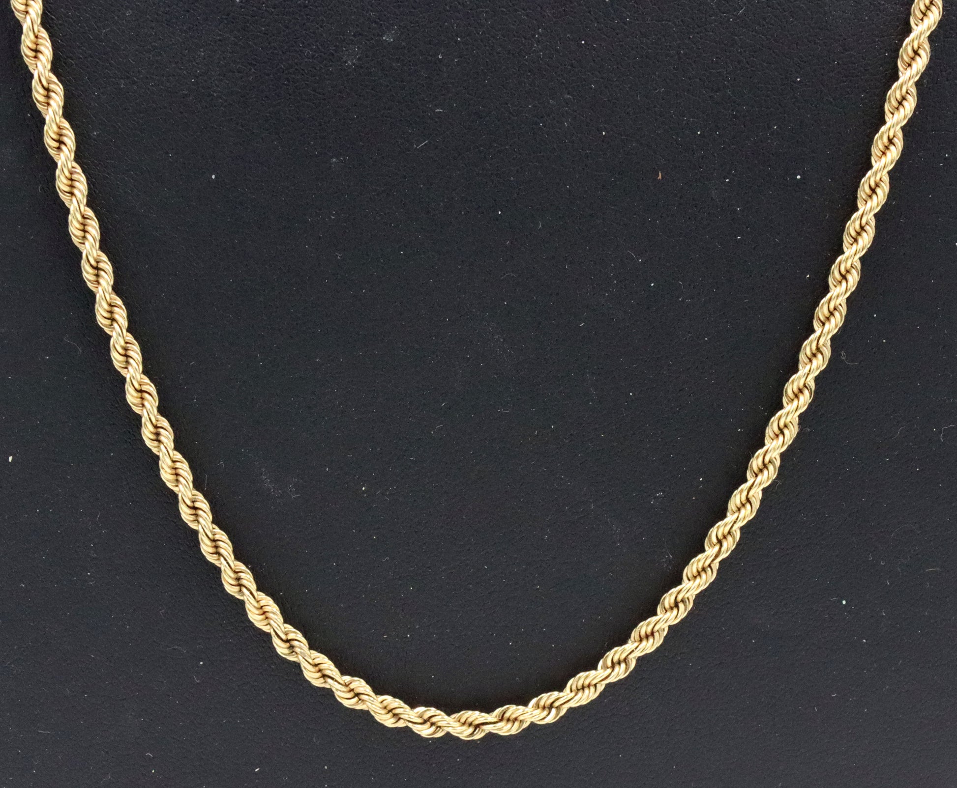 14kt Yellow gold long rope chain necklace