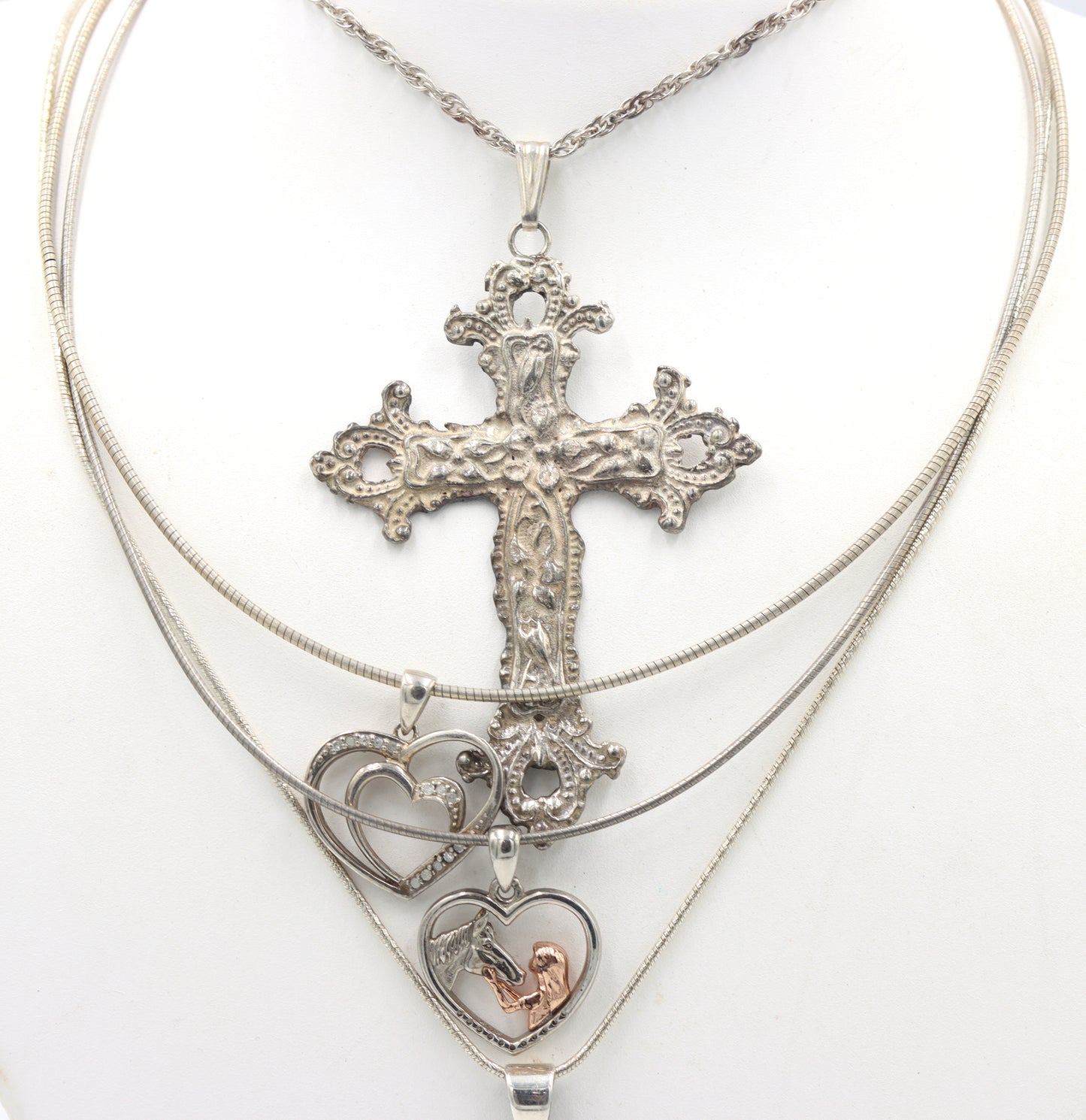 Group lot of 4 Vintage 925 sterling silver necklaces