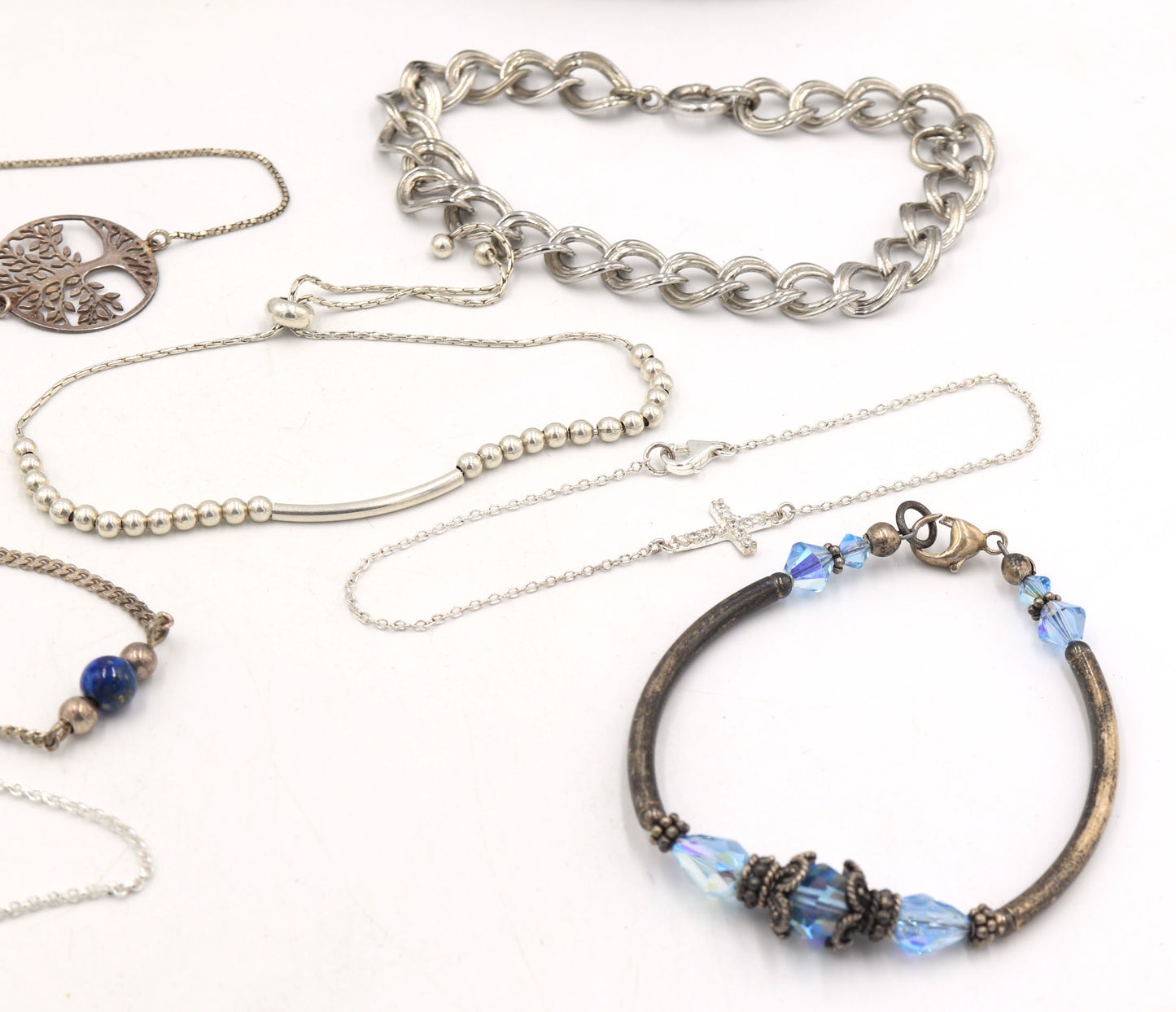 Group lot of 10 Vintage 925 sterling silver bracelets