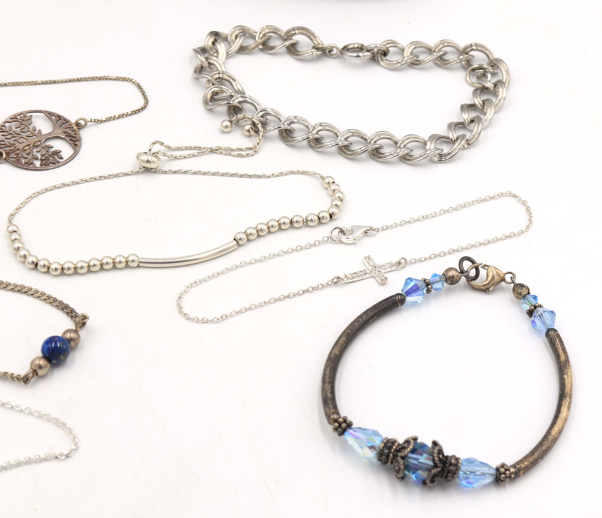 Group lot of 10 Vintage 925 sterling silver bracelets