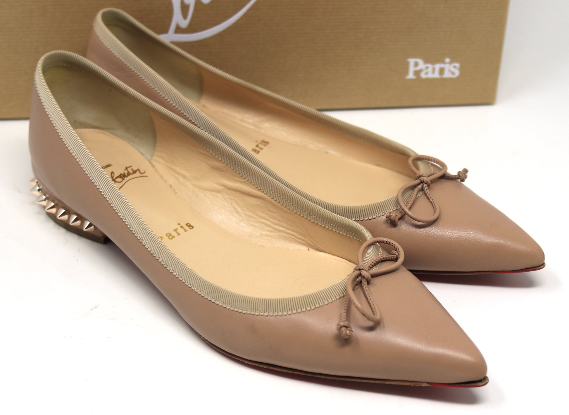 Christian louboutin hall flat nappa version nude