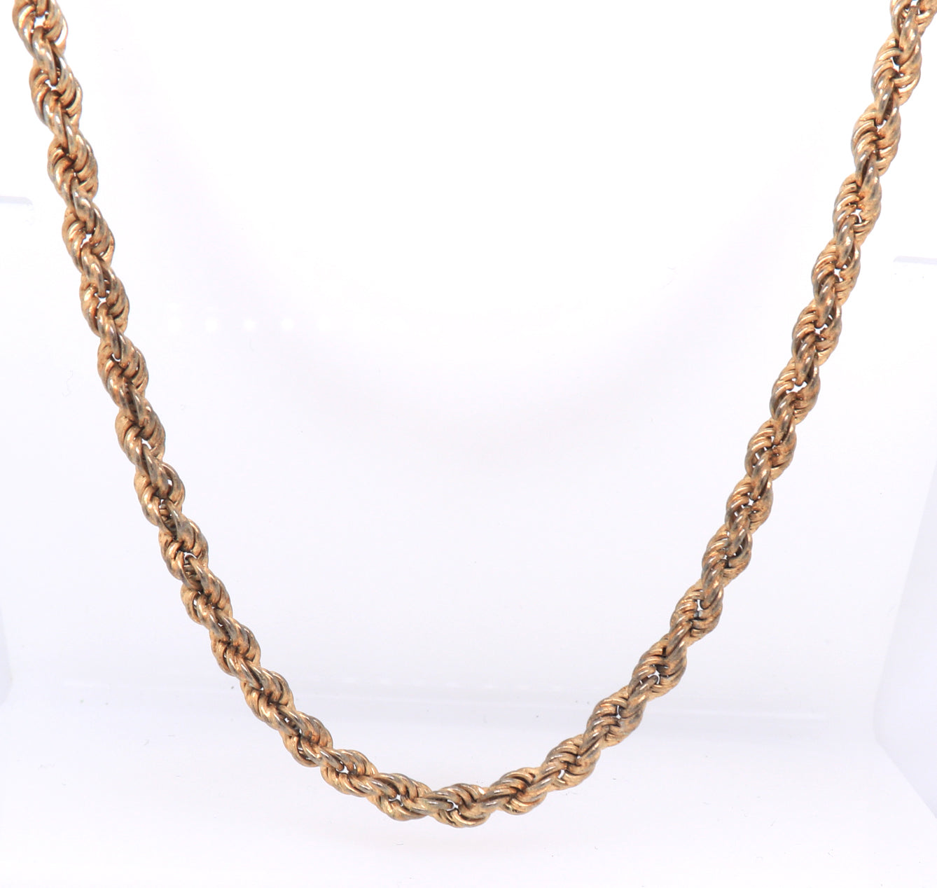Italian vintage 925 sterling silver rope chain necklace