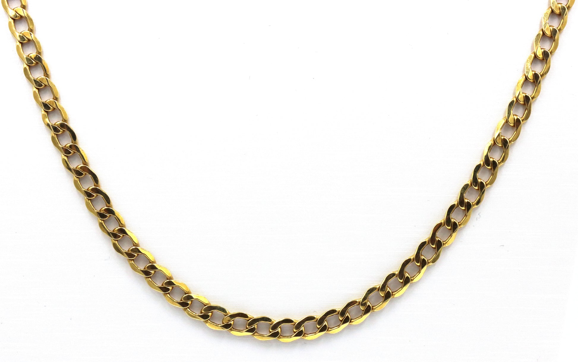 Italian 10kt Yellow gold curb link chain necklace