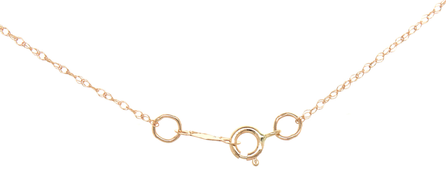 14kt Yellow gold emerald and diamond Journey pendant on chain