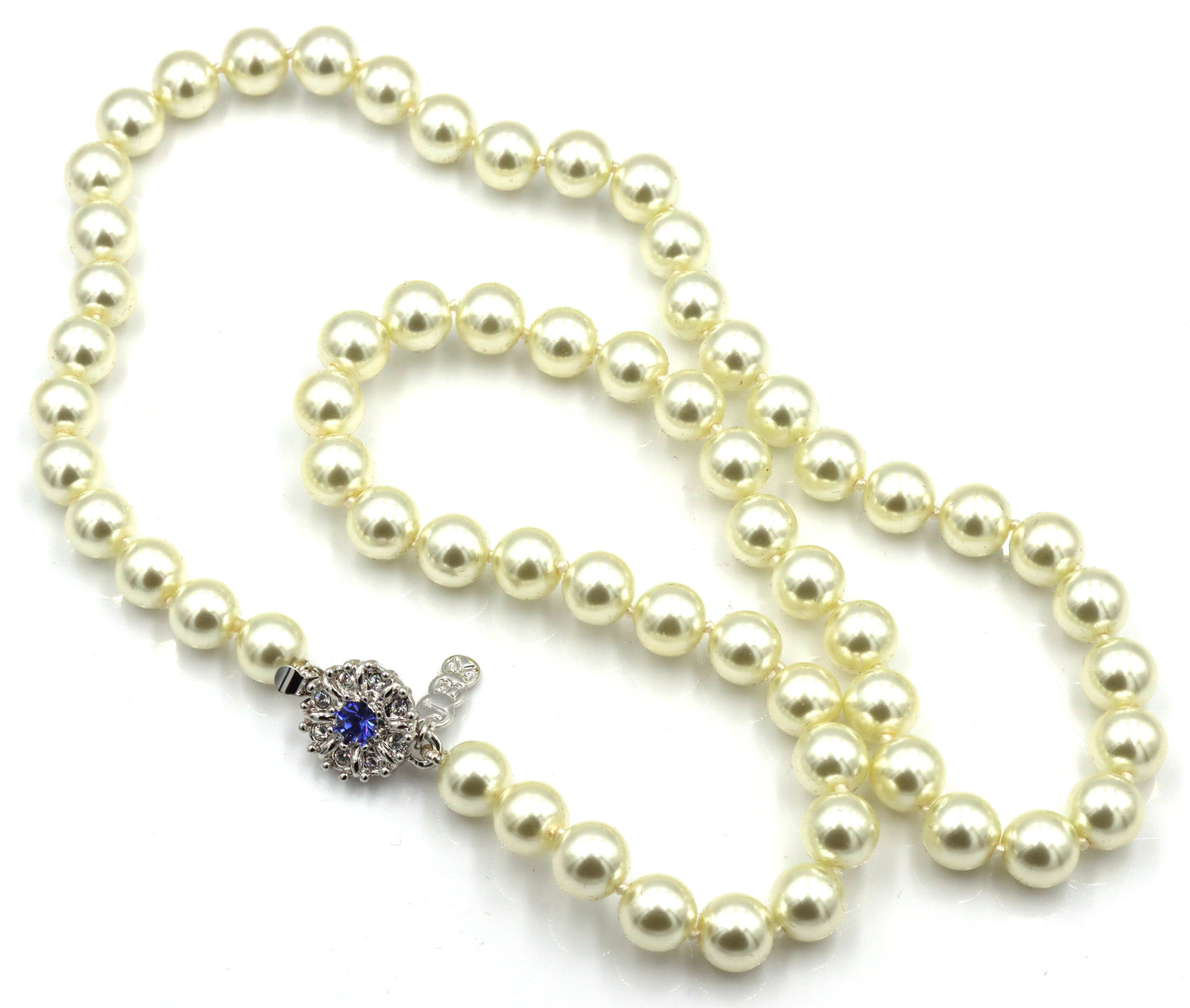 Camrose & Kross JBK faux pearl and blue Swarovski crystal necklace and matching bracelet