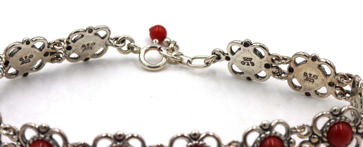 Set of 925 sterling silver signed gemstone bracelet and dangle earrings