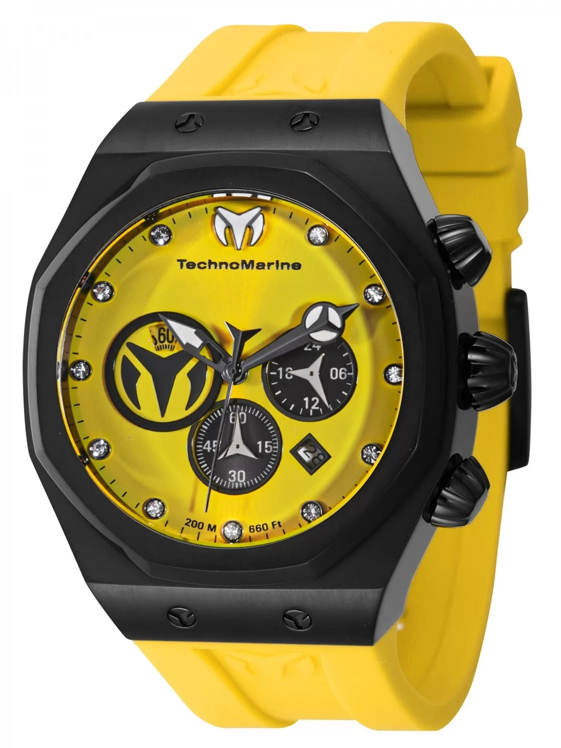 Technomarine Men's Reef Quartz Black, Yellow Dial Watch