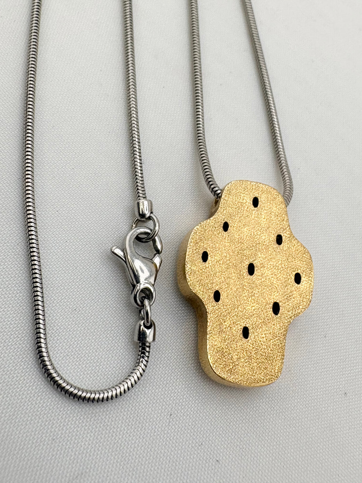18KT Yellow Gold And Natural Color Diamond Alex Sepkus Little Lambs Cross Pendant With Solid Platinu