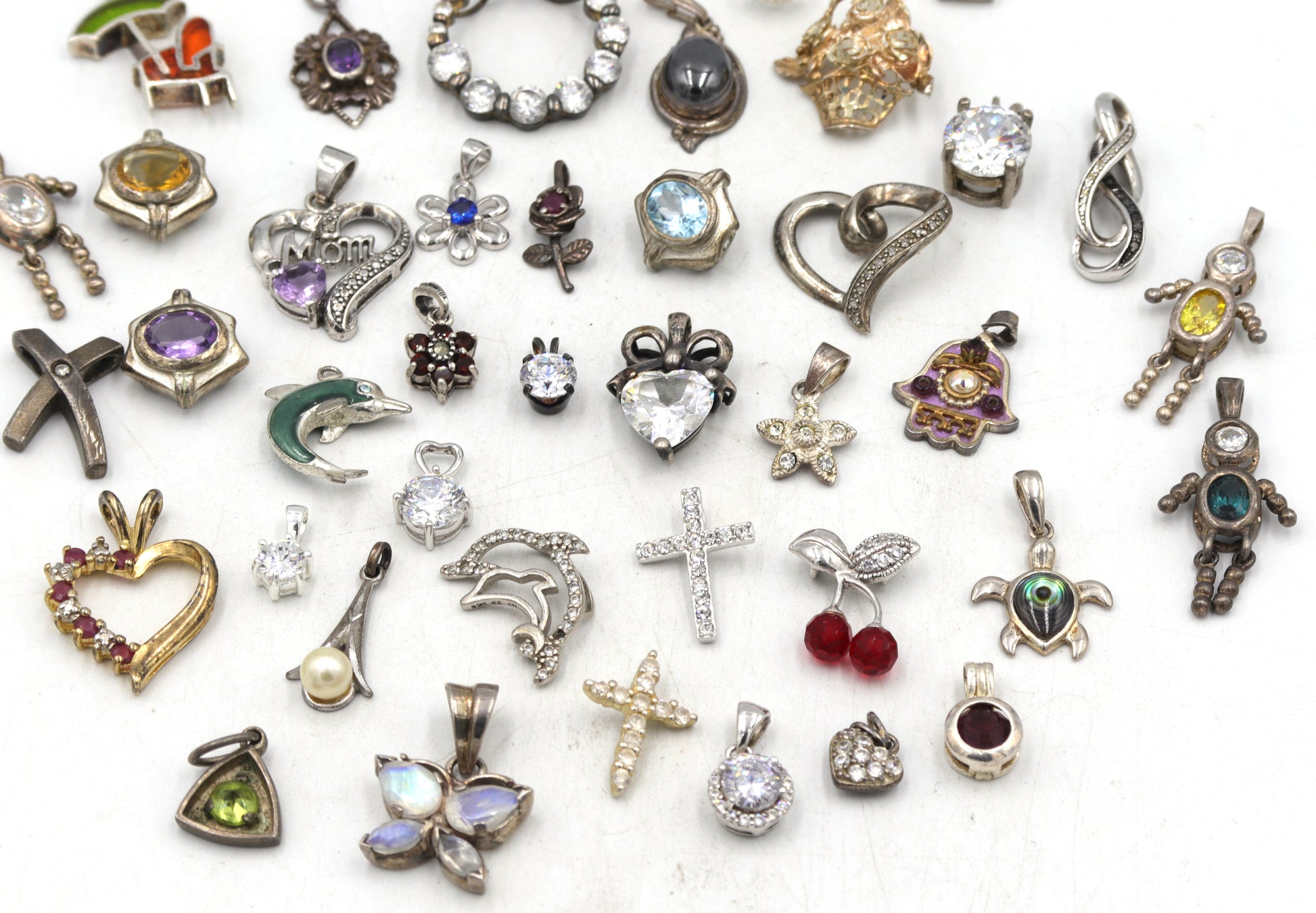 Group lot of Vintage 925 sterling silver pendants