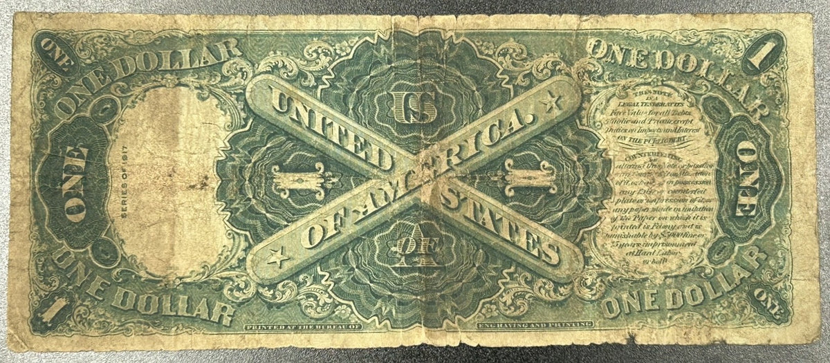 1917 $1 United States Legal Tender Note Series 1917 Red Seal George Washington