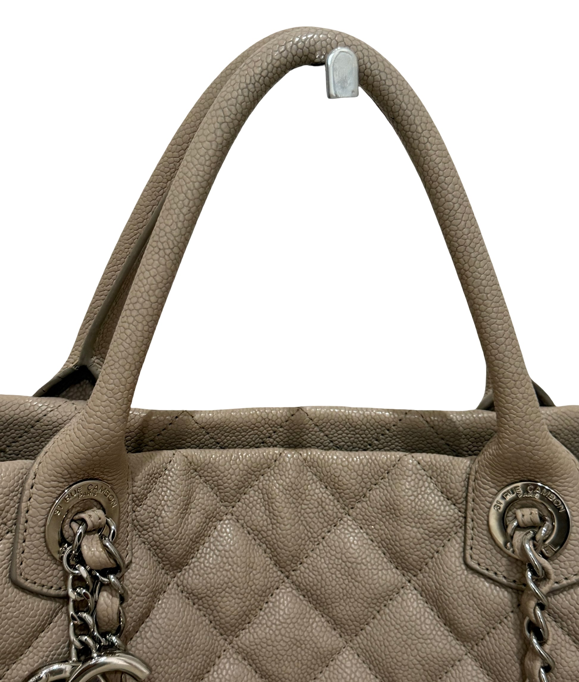 Pre owned authentic beige Chanel tote bag