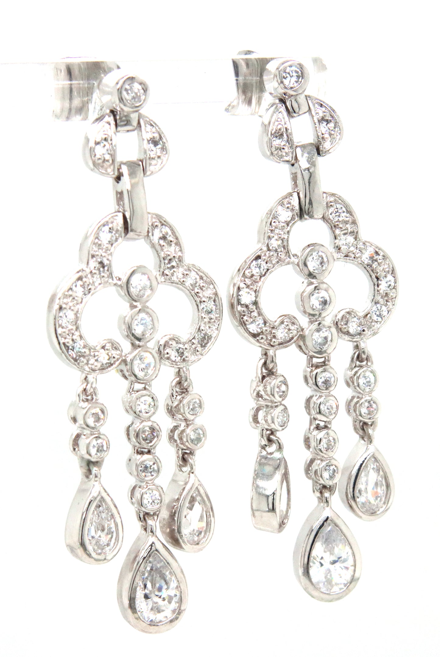 925 Sterling silver cubic zirconia dangle earrings