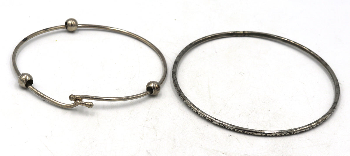 Group lot of Vintage 925 sterling silver bangles