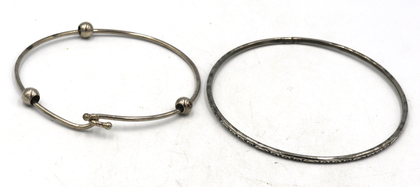 Group lot of Vintage 925 sterling silver bangles